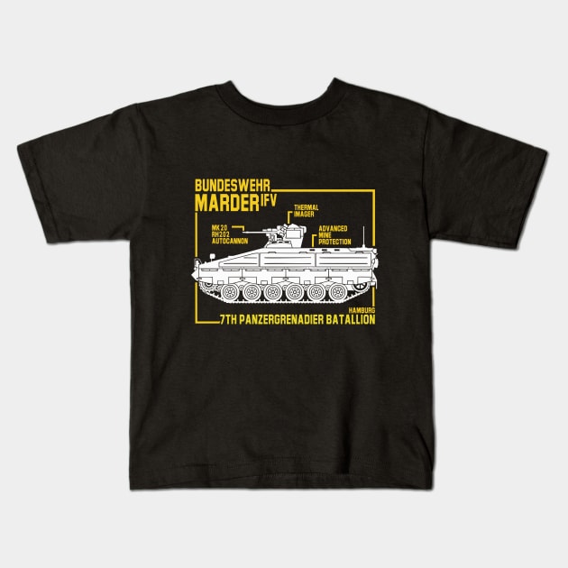 Bundeswehr Marder IFV Panzergrenadier Tank Kids T-Shirt by Cholzar